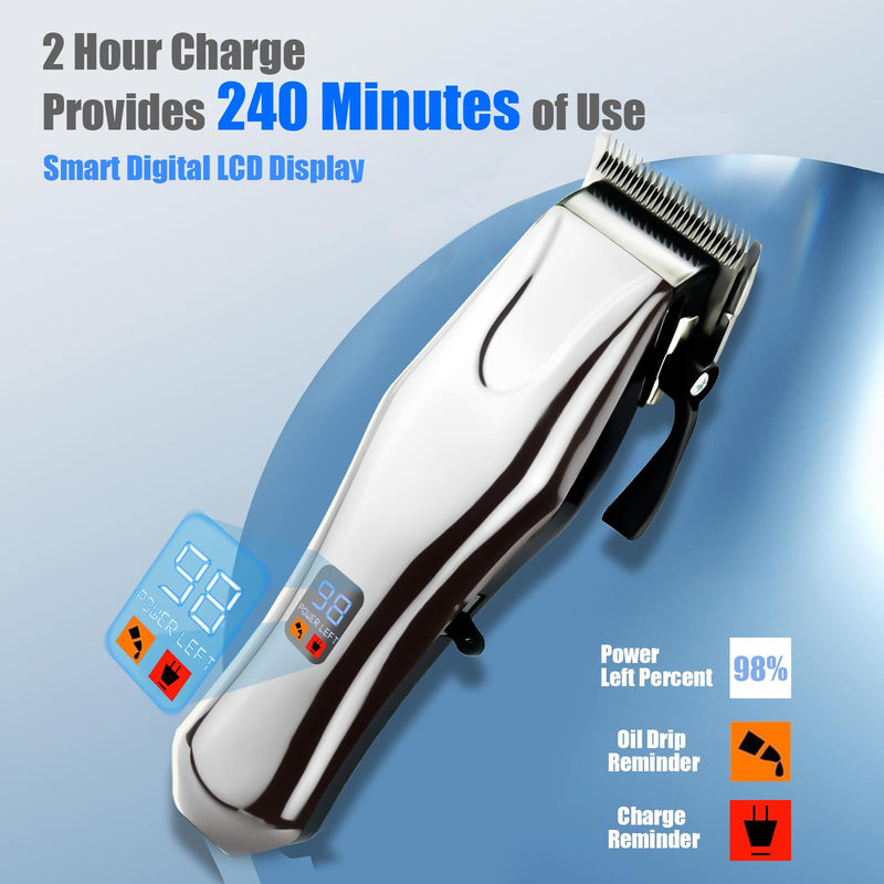 KIKETECH Dog Clippers for Grooming Professional - Rechargeable Dog Trimmer for Thick Heavy Coats, LCD Display Cat Trimmer, Low Noise Pet Shaver for Dog, Cats, Rabbits and Other Pets, Gold - PawsPlanet Australia