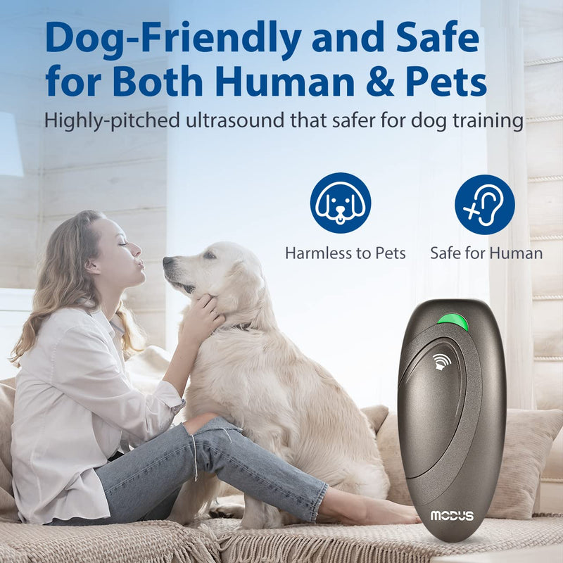 MODUS Ultrasonic Dog Barking Deterrent, 2-in-1 Dog Training and Bark Control Device,Bark Collar Alternative Anti-Barking Device,Most Effective Behavior Aid - Barking Silencer Indoor/Outdoor Brown Dog Barking Deterrent Devices - PawsPlanet Australia