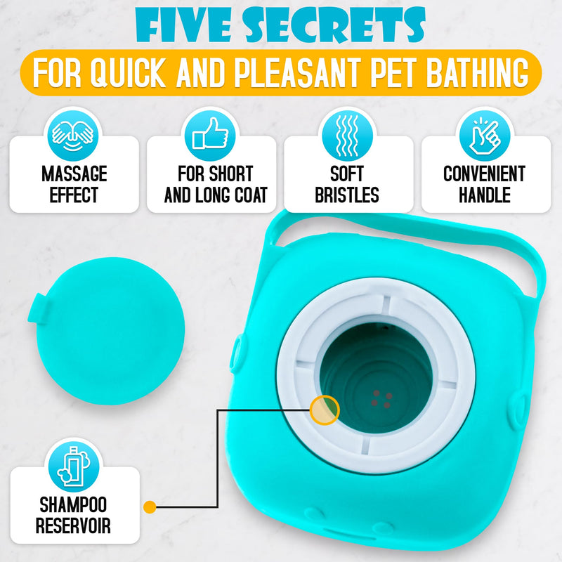 Dog Bath Brush with Soap Dispenser - Silicone Dog Scrubber for Bath Dog Shower Brush Dog Shampoo Brush Scrubber Dog Soap Dispenser Dog Bath Supplies - Pet Massage Brush Dog Washing Brush Scrubber 1 PCS - PawsPlanet Australia