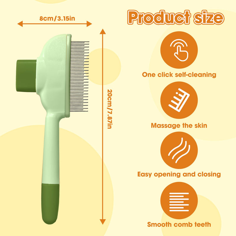 Cat Hair Brush & Dog Brush, Deshedding Brush for Long or Short Haired Pets, Removes Loose Fur, Durable Stainless Steel & ABS Design (green) green - PawsPlanet Australia