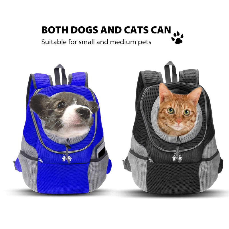 Dog Backpack Carrier Cat Carrier Pet Travel Carriers for Small Dogs and Cats Pet Travel Backpack XL Blue - PawsPlanet Australia