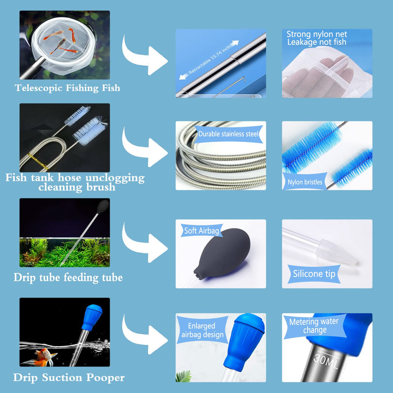 Aquarium Fish and Shrimp Feeding Dish Set, Fish Shrimp Feeder Tube Kit, Perfect for Easy and Feeding of Your Aquatic Pets, with Fish Feeding Ring and Cleaning Brush TZ2 - PawsPlanet Australia