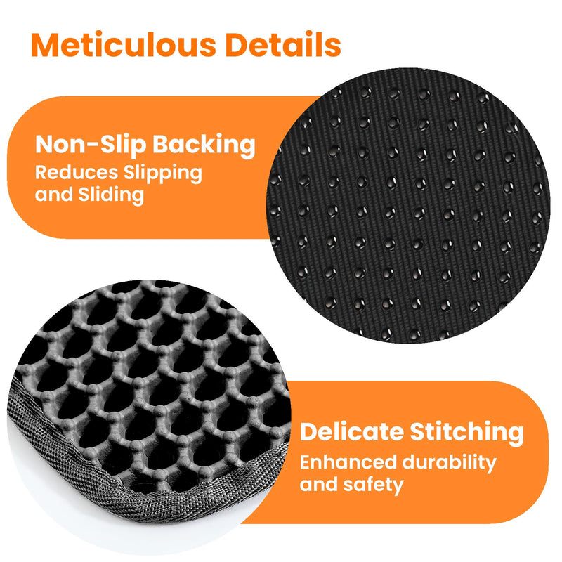 Jumbo Cat Litter Mat, 46x26 Inches Double Layer Honeycomb Litter Trapping Mat, Non Slip Waterproof Urine Proof Extra Large Cat Litter Box Mat, Kitten Supplies and Essentials, XXL, Black - PawsPlanet Australia