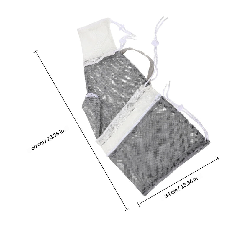 ifundom Adjustable Mesh Cat Grooming Bag with 5 Drawstrings and Center Split for Easy Control and Calm Cats During Bathing, Claw Trimming and Ear Care, Random Color