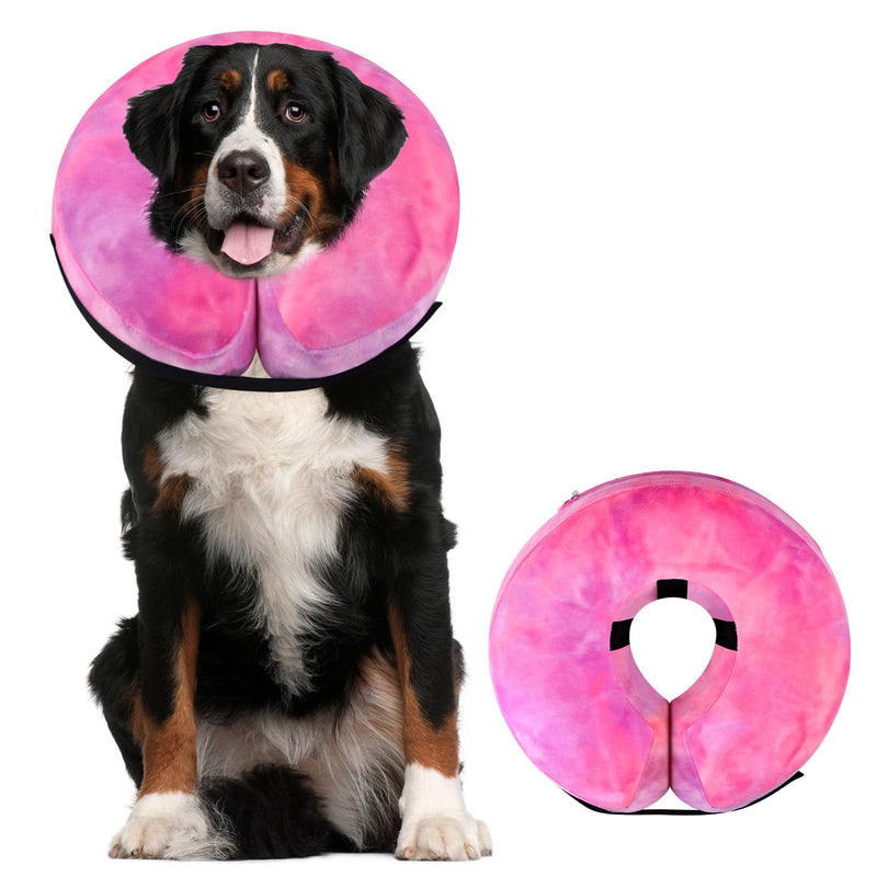 Dog Cone, Y-blue Dog Cone Collar Inflatable Puppy Neck Collar(Rose Purple, XL) X-Large Rose Purple