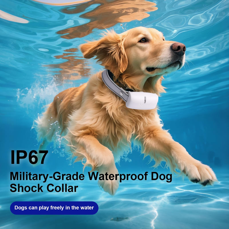 Dog Shock Collar - 3300FT Shock Collar for Dogs with Night-Light, IP67 Waterproof Dog Training Collar with Remote - Beep, Shake, Safe Shocks, 2H Fast Charging - fits 4.5-21.6in Dogs White - PawsPlanet Australia