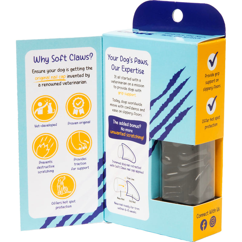 Soft Claws Dog and Cat Nail Caps Take Home Kit, Jumbo, Black - PawsPlanet Australia