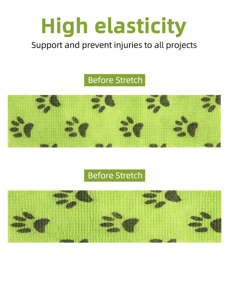 Pack of 16 Self-Adhesive Bandages for Pets, Elastic Cohesive Adhesive Bandage, Fixing Bandage, Cohesive Pet for Cat, Dog, Horse Leg Adhesive Bandage, 5 cm x 4.5 m Rolls