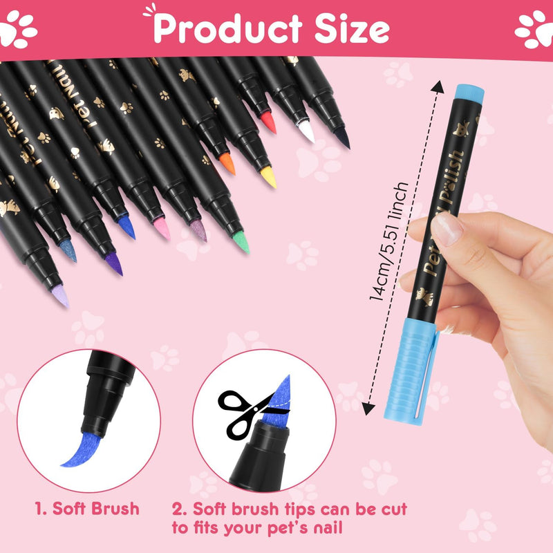 MSDADA 15 Colors Dog Nail Polish Pens, Quick Dry Pet Nail Polish Set for Dogs to DIY Stylish Dog Nail Art, Non-Toxic Dog Safe Nail Polish Dog Accessories for Large & Small Dogs - PawsPlanet Australia
