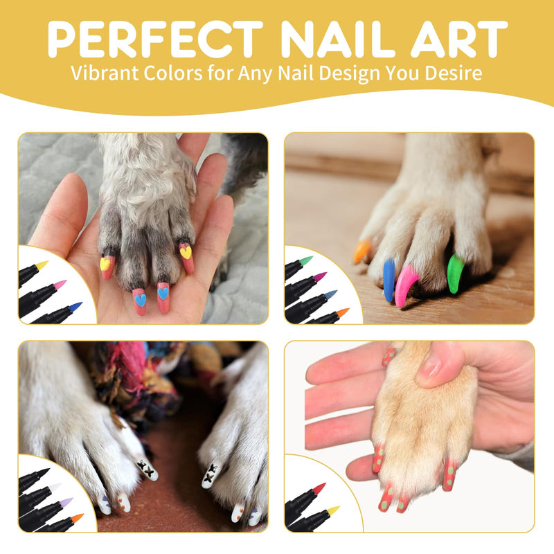 9 Colors Dog Nail Polish Pens Quick Dry, Dog Safe Nail Polish, Easy to Apply, Non Toxic, Paint for Paws, DIY Puppy Nails 9 Pcs - PawsPlanet Australia