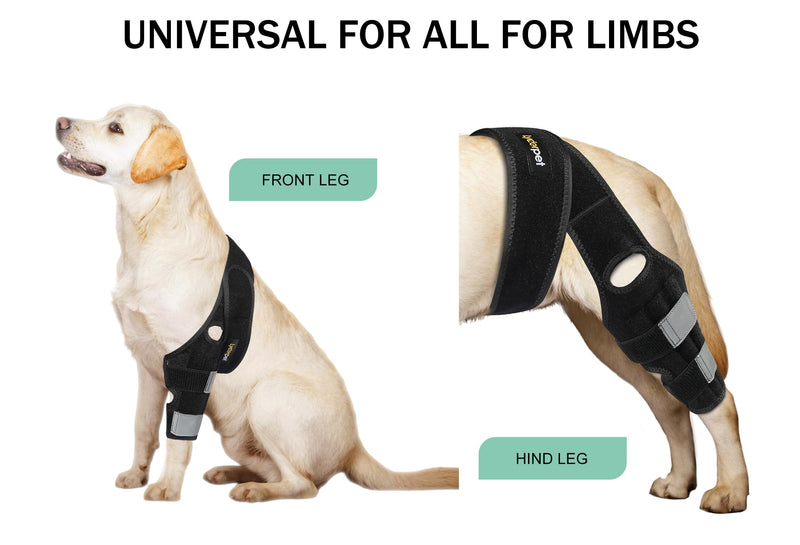 Dog ACL Knee Brace for Torn Hind Leg, Rear Leg Braces for Dogs Luxating Patella, Flexible and Strong Support Metal Splints Joint Care Easy to Put On and Off Braces for Back Leg Medium M - PawsPlanet Australia