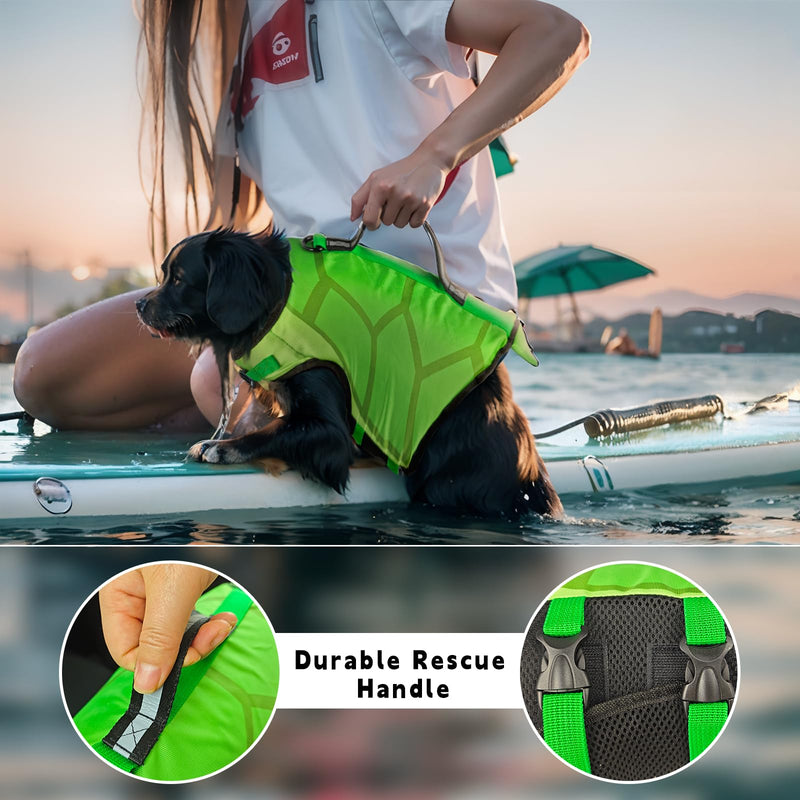 Dog Life Jacket, Lightweight Dog Life Vest for Swimming Boating, Adjustable Life Jackets for Small Medium Large Dogs, Reflective Dog Swimming Vest with Rescue Handle(Small) - PawsPlanet Australia