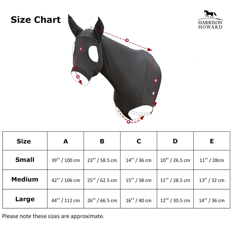 Harrison Howard Stretch Horse Slinky Hood All-Covered Comfortable Horse Sleazy Neck with Zipper -Black L Black Large - PawsPlanet Australia