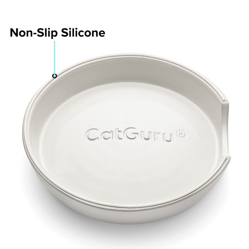 CatGuru Cat Bowls, Whisker Stress Free Cat Food Bowl, Reliefs Whisker Fatigue, Wide Cat Bowl, Non Slip Cat Food Bowls, Shallow Cat Dish, Cat Feeding & Watering Supplies (Ceramic, White) 1 Count (Pack of 1) white us - PawsPlanet Australia