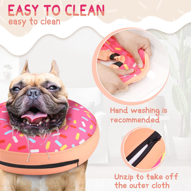 Supet Inflatable Dog Cone Collar for Large Medium Small Dogs, Soft Cone Collar for Dogs Cats, E Collar Dog Neck Donut Dog Cone Alternative After Surgery Donut Pink M(Neck 9"-13") - PawsPlanet Australia