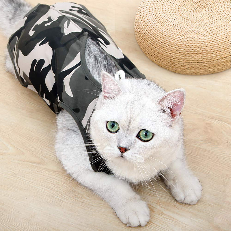 Cat Recovery Suit for Male and Female Surgical Post Surgery Soft Cone Onesie Shirt Clothes Neuter Licking Protective Diapers Outfit Cover Kitten Spay Collar(L, Camouflage) Large