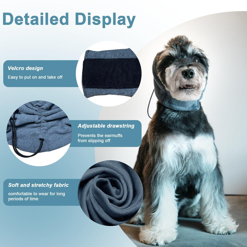 Rizzco Ear Guards for Dogs and Cats - Headband for Anxiety Relief, No-Flap Ear Wraps, Soft Ear Muffs for Noise Protection, Sleeping, Fireworks, Grooming, Drying, and Thunderstorms Large(Head Girth:18.5"-24.4") - PawsPlanet Australia