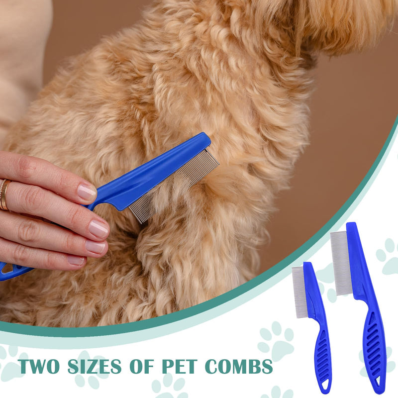 12 Pcs Pet Hair Comb Flea Comb for Dogs Cats Remover Tool with Stainless Steel Teeth Metal Flea Comb for Pet Supplies Remove Tear Stain Knots Crust Mucus (Multicolor) Multicolor - PawsPlanet Australia