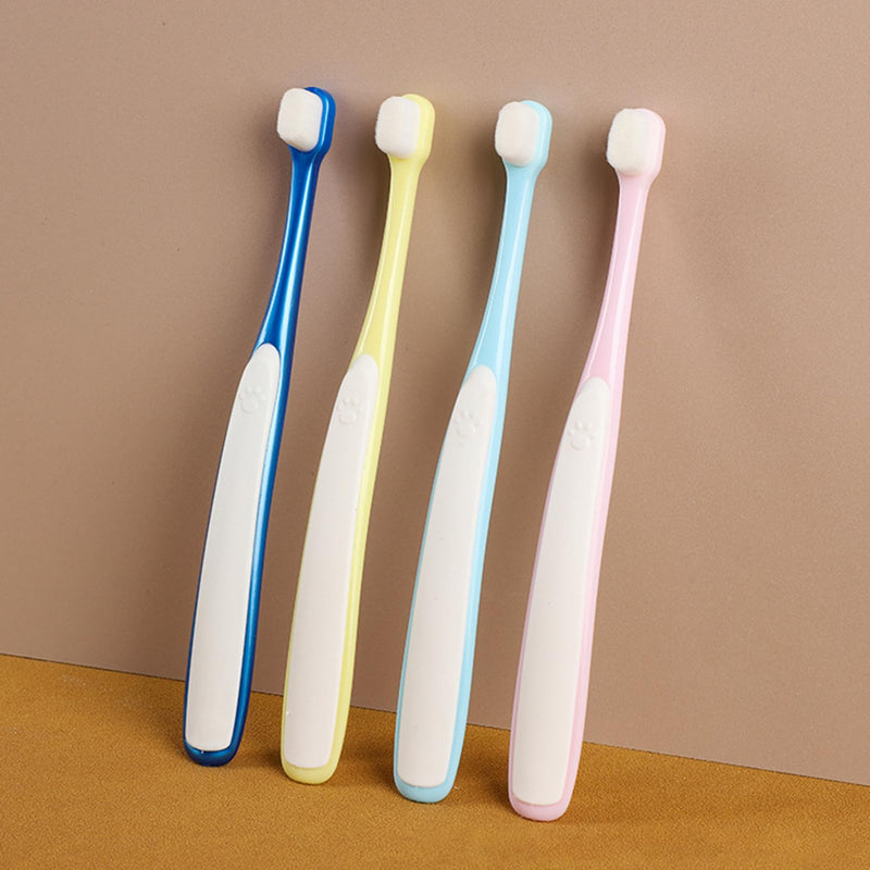 Cat Toothbrush, Pack of 4 Toothbrushes with Soft Bristles, Wide Brush Heads, Dental Care Set for Puppies, Adults, Dogs, Household, On the Go, Indoor, Outdoor Use
