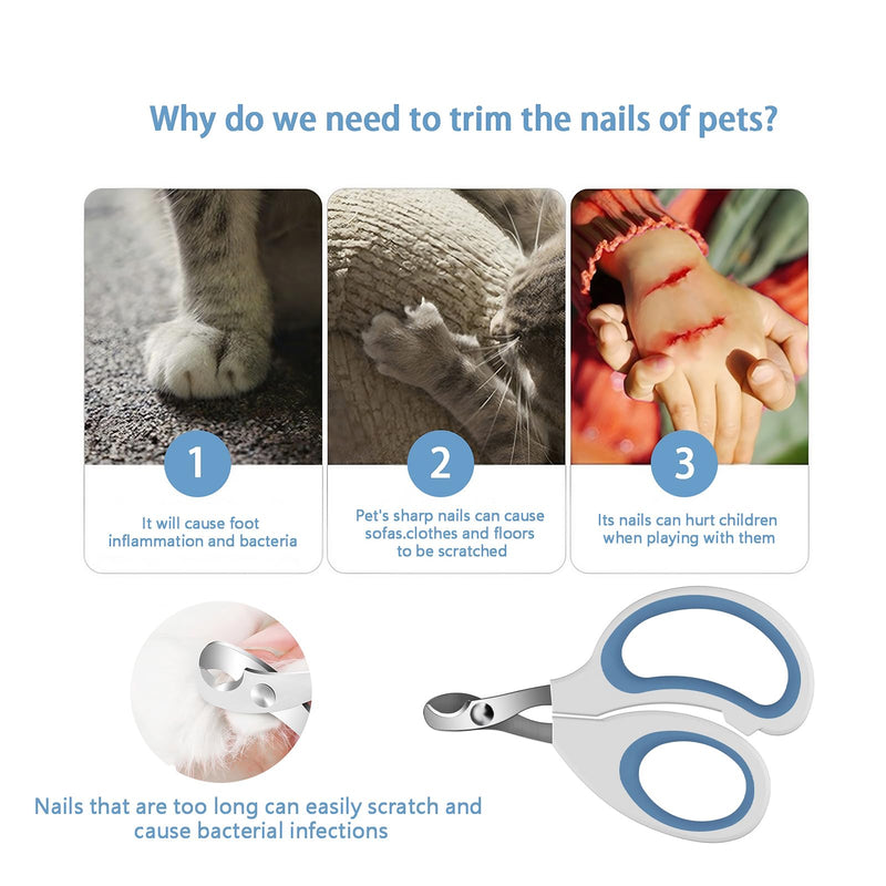Cats & Dogs Pets Nail Clippers & Trimmers Rabbit Nail Clippers cat Nail Clippers for Indoor Cats cat Claw Clippers with Safety Guard Professional Grooming Tool for Cat Kitten Small Blue - PawsPlanet Australia