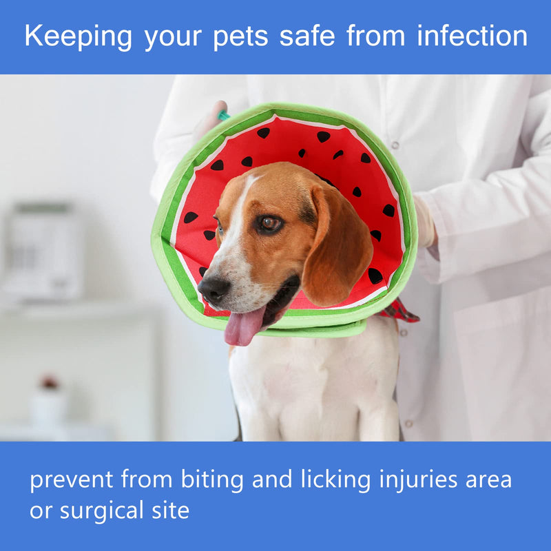 Soft Dog Cone, Lightweight Elizabethan Collar for Dogs, Adjustable Soft Cones for Dogs/Cats to Stop Licking After Surgery, Cute Watermelon Cone of Shame Alternatives for Pets (Large) Large (Neck:10.8''-13.4'' Medium Dog) - PawsPlanet Australia