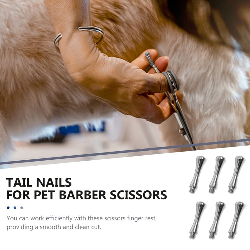 POPETPOP 6 Pcs Hair Scissors Finger Tangs Stainless Steel Pet Scissor Finger Rests Hair Clipper Tangs Scissor Parts for Hair Cutting Scissors Pet Shears Silver - PawsPlanet Australia