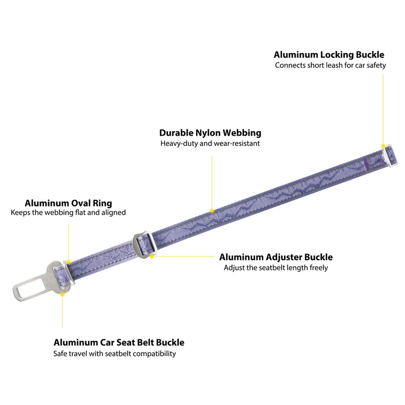 Aluminum Dog Leash 3-in-1 with Car Seatbelt Clip, Ultra-Lightweight 5ft Lead with Padded Traffic Handle – Durable for Small, Medium & Large Dogs(Lavender Purple, M：Width 3/4" Length 5') Lavender Purple M：Width 3/4" Length 5' - PawsPlanet Australia