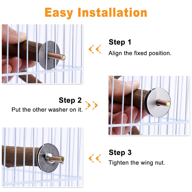 Bird Perch Stand Toy, Natural Grapevine Wood Parrot Perch Bird Cage Branch Accessories for Parakeets Cockatiels Conures Macaws Finches Love Birds(9.8" Length) 9.8"Length - PawsPlanet Australia