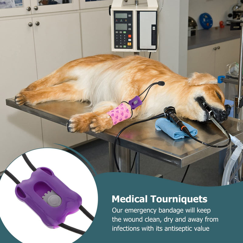 UKCOCO Medical Tourniquets for Pets, Pack of 4 Hemostatic Vein Stays with Quick Release for Dogs Cats Emergency First Aid for Blood Flow Restriction