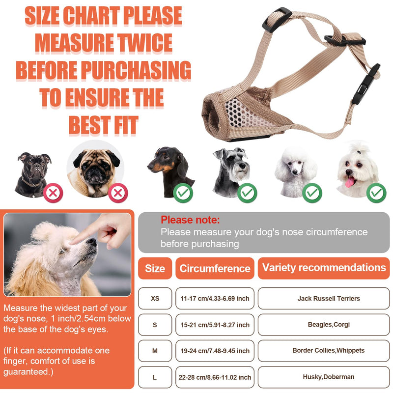 Muzzle for Dog, Soft Pet Muzzle to Stop Chewing Puppy Muzzle with Breathable Mesh & Stable Head Strap Design Mouth Mesh Muzzle Prevent Biting for Large Medium Small Dogs (S) S - PawsPlanet Australia