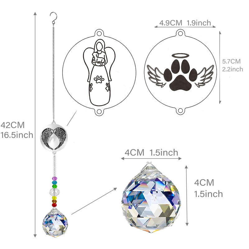 Dog Memorial Gifts for Loss of Dog, Pet Sympathy Gifts Crystal Window Suncatcher,Bereavement Memorial SunCatcher,Remembrance Pet Passing Away Loss(B) B - PawsPlanet Australia