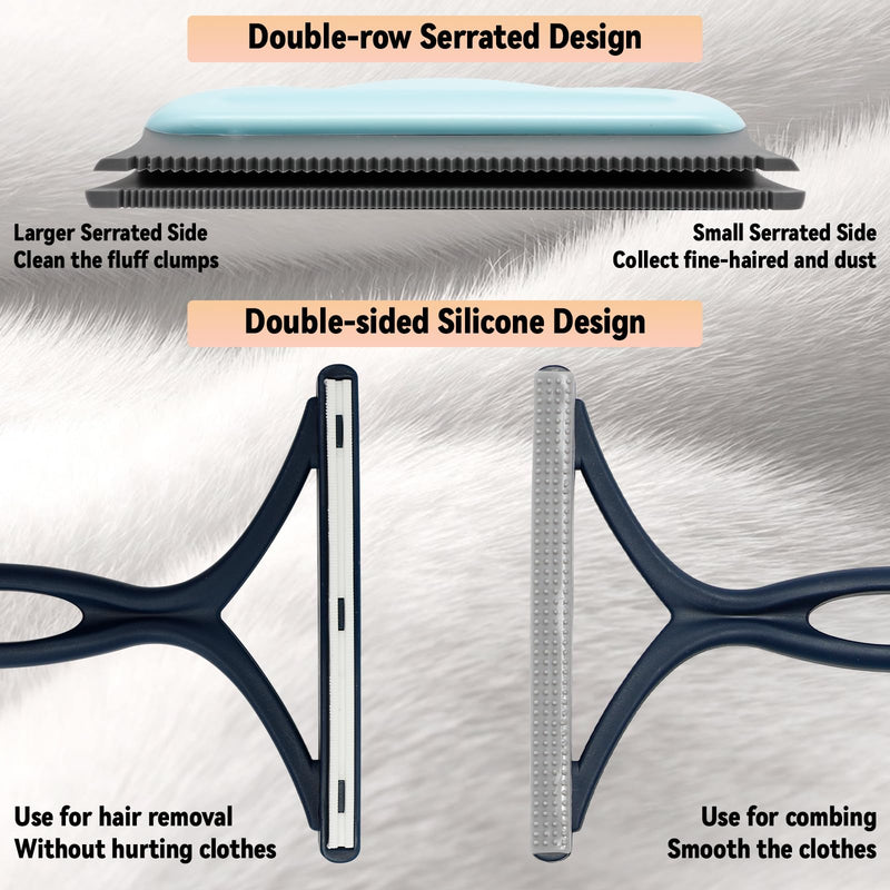 Dog Cat Hair Remover Set 4 Pcs, 1 Pack Dual-Sided Dog Shedding Blade, 3 Packs Pet Hair Fur Lint Remover Roller - PawsPlanet Australia