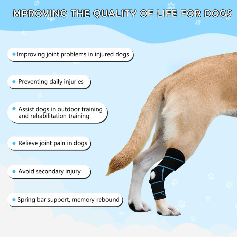Dog Knee Brace for Back Leg, ACL Support for Large Dogs, Adjustable Dog Leg Brace for Hind Leg Injuries, Canine Joint Wrap for Arthritis Recovery (L) L