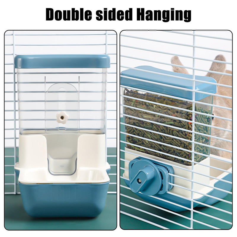 Hanging Automatic Food Dispenser, 27oz Large Capacity Hanging Pet Cage Feeder for Rabbit Bird Chinchilla Hedgehog Guinea Pig Ferret Kitty Puppy (Gray) Gray - PawsPlanet Australia
