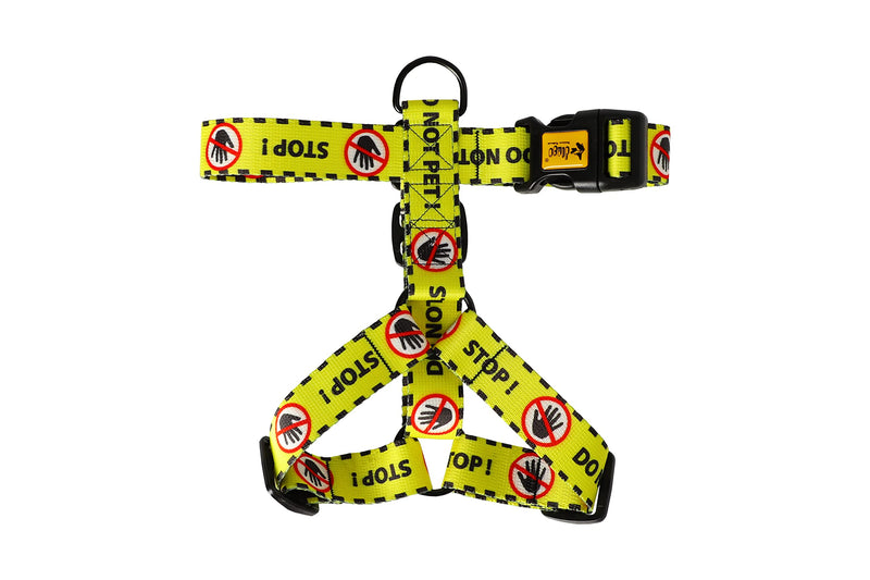 Dingo DO NOT PET Guard Harness Adjustable Safe Control Caring for Special Dog Needs Black/Yellow Size L 95378 YELLOW - PawsPlanet Australia