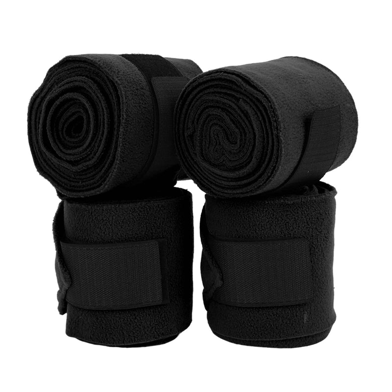 Horse Leg Wrap Self Adhesive Fleece Bandages 4pcs Multifunctional Support for Training Exercising (Black)