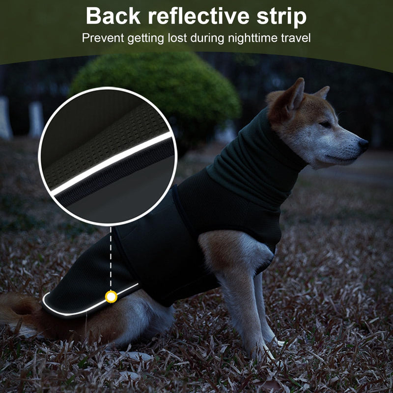 Breathable Calming Vests for Dogs, Anti-Stress Vest for Dogs with Earmuffs & Hood, Soothing Dog Coat, Easy Adjustment, Dog Calming Vest, Relieve Nervous (Green, L) Green