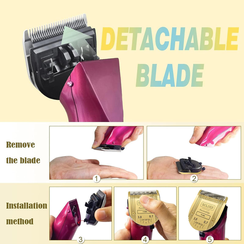 Adjustable Dog Grooming Clipper 5-in-1 Blade Compatible with WAHL Professional Animal Clipper Arco, Bravura, Chromado, Creativa, Figura, and Motion Pet, Dog, and Horse (gold/2pc) Gold/2pc - PawsPlanet Australia