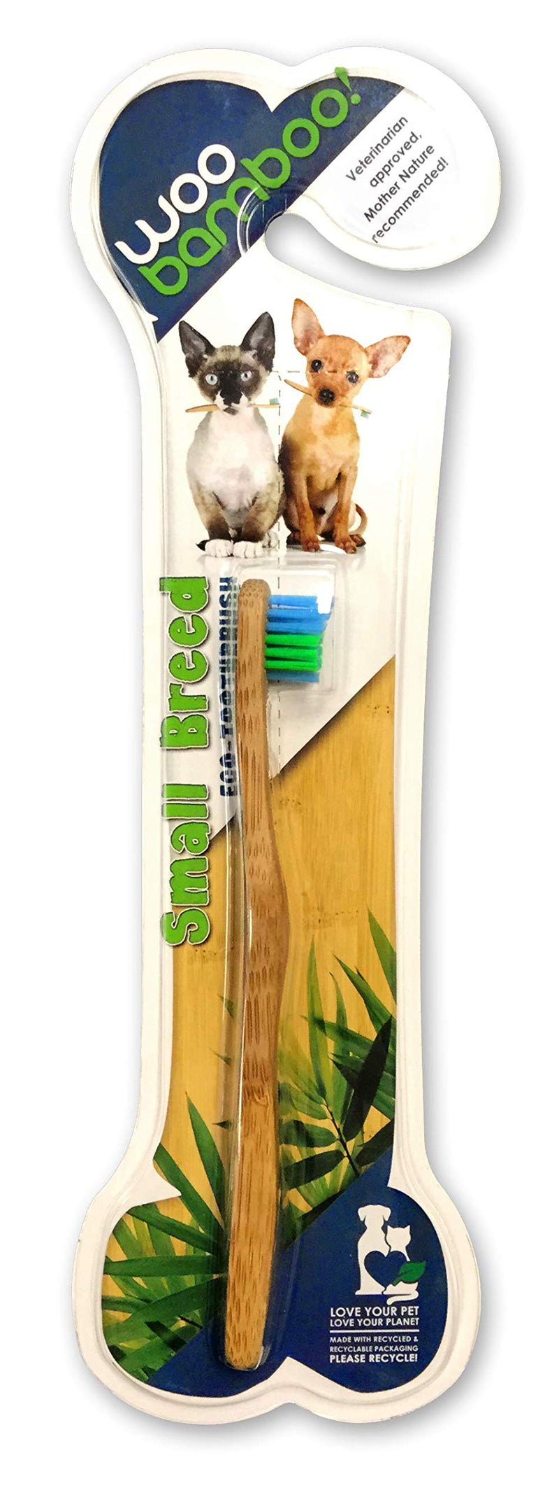 Woobamboo! Eco-Friendly Small Breed Dog and Cat Bamboo Toothbrush (Pack of 2) - PawsPlanet Australia