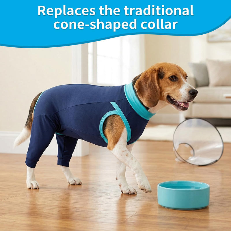 Dog Bodysuit After Surgery Male with Zip, Surgical Body Dog Castration Dog Body Operation with Legs, Medical Pet Shirt Dog for Castration Body,Leak Protection Rear Leg (S) S