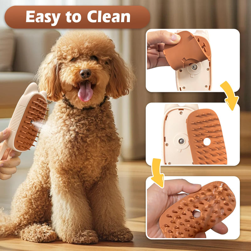 Cat Steam Brush for Shedding, Spritz Defur Comb 3 in 1 Pet Rechargeable Steam Brush Tool for Long and Short Haired Cats and Dogs, Anti-Static, Shedding, Detangling, Massage & Combing (White) - PawsPlanet Australia