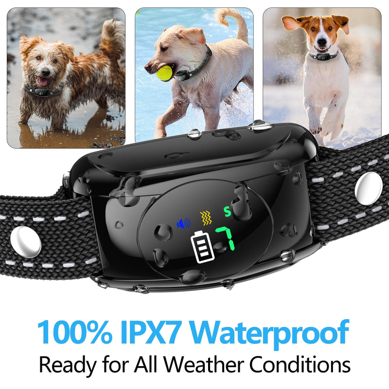 2 Pack No Shock Bark Collar for Large & Medium Dogs - Safe & Humane Dog Bark Collar with Beep & Vibration, 7 Adjustable Sensitivity Levels, 100% IPX7 Waterproof Dog Training Collar (Black Green) Black Green - PawsPlanet Australia