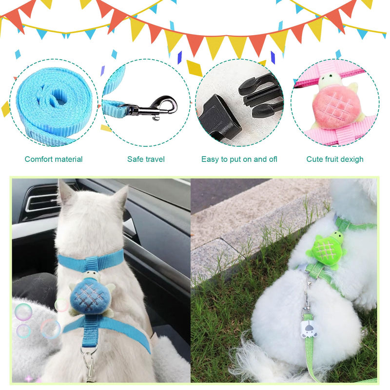 4 Pcs Adjustable Bunny Rabbit Harness and Leash Set, Small Pet Vest Harness Leash, with Decoration for Bunny Kitten Small Pets - PawsPlanet Australia