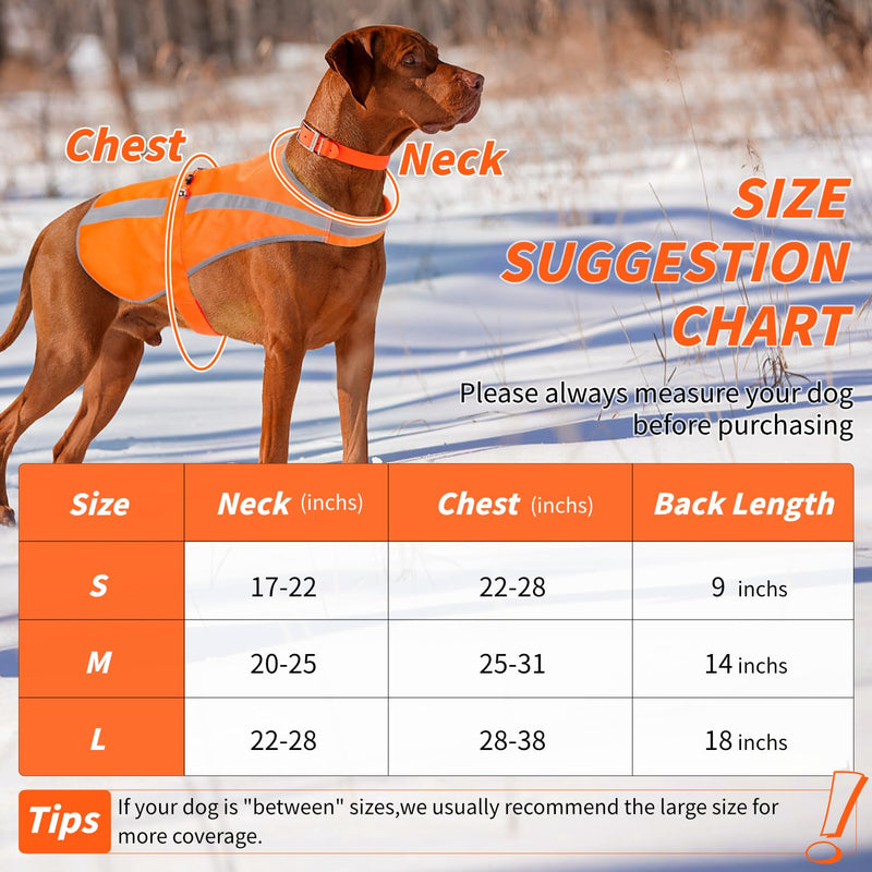 Reflective Dog Vest for Medium Large Dog, High Visibility Dog Safety Vest Harness with Dog Bell Keep Dog Safe from Hunting, Training & Cars Accidents Blaze Orange - PawsPlanet Australia