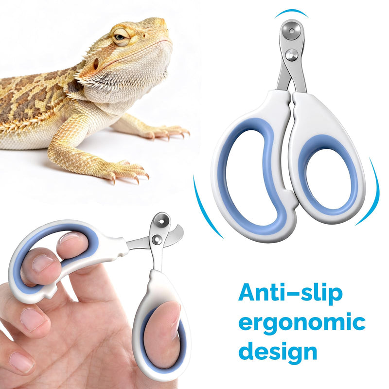 Small Animal Nail Clippers, Stainless Steel Bearded Dragon Nail Clippers, Cat Nail-Clipper, Professional Reptile Grooming Tool with Precise Angled Edge, Claw Trimmer for Birds, Cat, Dog Small Animals