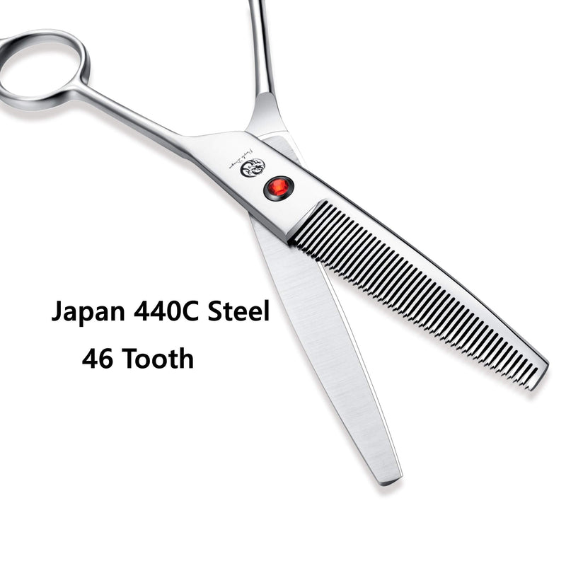 Purple Dragon 6.5" 46 Tooth Professional Pet Grooming Scissors - Dog Thinning/Blending Shears - Animal Hair Trimmer for Pet Groomer or Family DIY Set 11 - PawsPlanet Australia