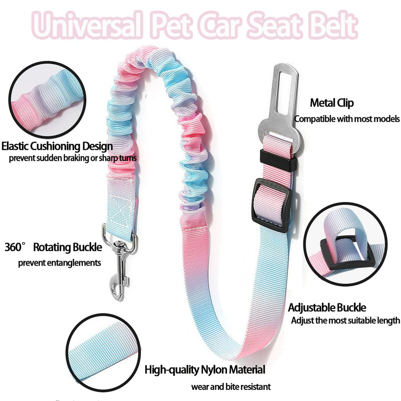 2 PCS Dog Seat Belt for Car, Adjustable Dog Car Harness Nylon Pet Travel Seatbelts with Elastic 24-35 Inches,Metal Buckle for Small, Medium and Large Pets - PawsPlanet Australia