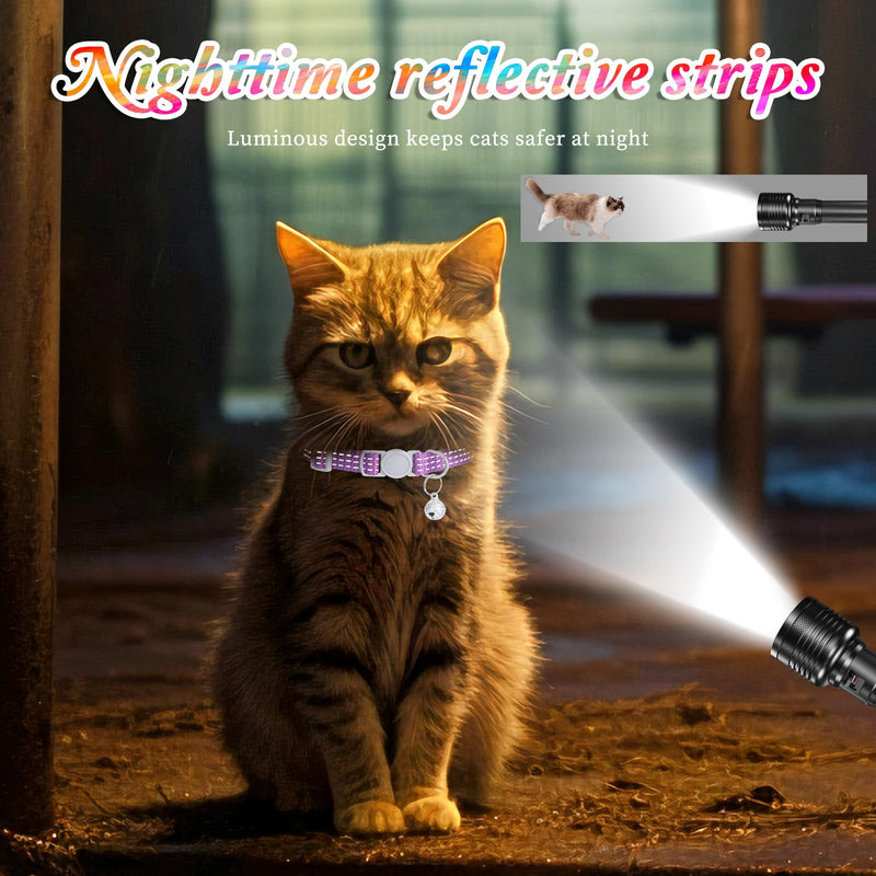 10 Pack Cat Collar Breakaway Kitten Puppy Collars with Bells Reflective Cat Bell Collars Adjustable Small Break Away Cats Collar for Male Girl Cats Puppies, 7.9" - 13" (10 Colors) - PawsPlanet Australia