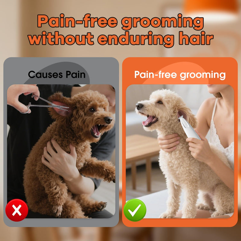 Dog Ear Hair Removal Tool, Ear Hair Trimmer for Dogs at Home, Safety Blunt Tip Scissors, Painless Clippers for Grooming - PawsPlanet Australia