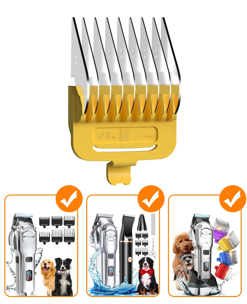 oneisall 16 mm yellow metal combs for dog clippers - PawsPlanet Australia